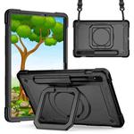 For Samsung Galaxy Tab S7 / S8 Silicone + PC Bracelet Holder Tablet Case(Black)