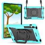 For Samsung Galaxy Tab S7+ / S8+ / S7 FE Silicone + PC Bracelet Holder Tablet Case(Mint Green + Black)
