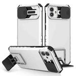 For Samsung Galaxy A04 4G Stereoscopic Holder Sliding Camshield Phone Case(White)