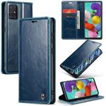 For Samsung Galaxy A51 4G/M40S CaseMe 003 Crazy Horse Texture Leather Phone Case(Blue)