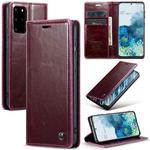 For Samsung Galaxy S20+ CaseMe 003 Crazy Horse Texture Leather Phone Case(Wine Red)