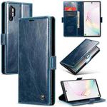 For Samsung Galaxy Note10+ CaseMe 003 Crazy Horse Texture Leather Phone Case(Blue)