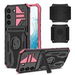 For Samsung Galaxy S23 5G Armor Wristband Phone Case(Pink)