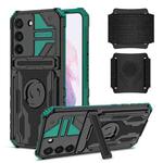 For Samsung Galaxy S23+ 5G Armor Wristband Phone Case(Dark Green)