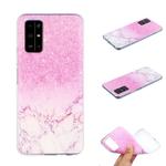 For Huawei Honor 30S Coloured Drawing Pattern Transparent TPU Case(Marble)