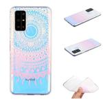 For Huawei Honor 30S Coloured Drawing Pattern Transparent TPU Case(Pink Flower)