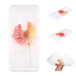 For OnePlus 8 Pro Coloured Drawing Pattern Transparent TPU Case(Orange Flower)
