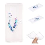 For OnePlus 8 Pro Coloured Drawing Pattern Transparent TPU Case(Feather)