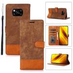 For Xiaomi Poco X3 NFC Splicing Leather Phone Case(Brown)