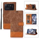 For Xiaomi Mi 11 Ultra Splicing Leather Phone Case(Brown)