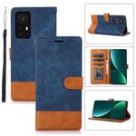 For Xiaomi 12 Pro Splicing Leather Phone Case(Dark Blue)