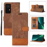 For Xiaomi 12 Pro Splicing Leather Phone Case(Brown)