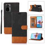 For Xiaomi Redmi 10 Splicing Leather Phone Case(Black)