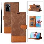 For Xiaomi Redmi 10 Splicing Leather Phone Case(Brown)