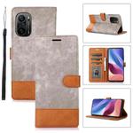 For Xiaomi Redmi K40 / K40 Pro Splicing Leather Phone Case(Grey)