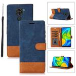 For Xiaomi Redmi Note 9 4G Splicing Leather Phone Case(Dark Blue)