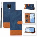 For Xiaomi Redmi Note 9 Pro / Note 9s Splicing Leather Phone Case(Dark Blue)