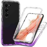 For Samsung Galaxy S23+ 5G Integrated Transparent Gradient Color TPU + PC + PET Protective Phone Case(Purple)