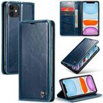 For iPhone 11 CaseMe 003 Crazy Horse Texture Leather Phone Case(Blue)