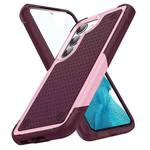 For Samsung Galaxy S23+ 5G PC + TPU Shockproof Protective Phone Case(Pink+Dark Red)