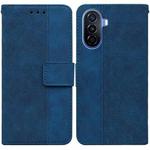 For Huawei nova Y70 Plus Geometric Embossed Flip Leather Phone Case(Blue)