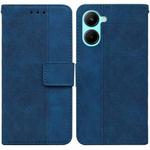 For Realme C33 Geometric Embossed Flip Leather Phone Case(Blue)
