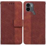 For Xiaomi Redmi A1+ Geometric Embossed Flip Leather Phone Case(Brown)