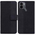 For Xiaomi Redmi A1+ Geometric Embossed Flip Leather Phone Case(Black)