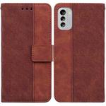 For Nokia G60 Geometric Embossed Flip Leather Phone Case(Brown)