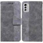 For Nokia G60 Geometric Embossed Flip Leather Phone Case(Grey)