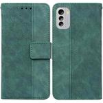For Nokia G60 Geometric Embossed Flip Leather Phone Case(Green)