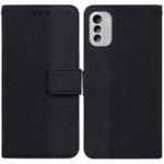 For Nokia G60 Geometric Embossed Flip Leather Phone Case(Black)