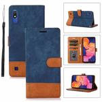 For Samsung Galaxy A10 / M10 Splicing Leather Phone Case(Dark Blue)