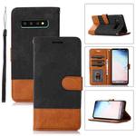 For Samsung Galaxy S10 Splicing Leather Phone Case(Black)