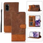 For Samsung Galaxy S20 Splicing Leather Phone Case(Brown)
