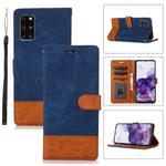 For Samsung Galaxy S20+ Splicing Leather Phone Case(Dark Blue)