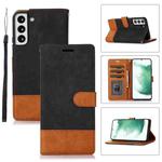 For Samsung Galaxy S22+ 5G Splicing Leather Phone Case(Black)