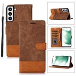 For Samsung Galaxy S22+ 5G Splicing Leather Phone Case(Brown)