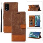 For Samsung Galaxy Note20 Splicing Leather Phone Case(Brown)