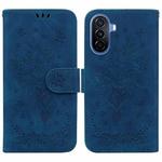 For Huawei nova Y70 Plus Butterfly Rose Embossed Leather Phone Case(Blue)