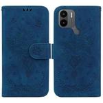 For Xiaomi Redmi A1+ Butterfly Rose Embossed Leather Phone Case(Blue)