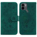 For Xiaomi Redmi A1+ Butterfly Rose Embossed Leather Phone Case(Green)