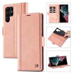 For Samsung Galaxy S23 Ultra 5G LC.IMEEKE PU + TPU Skin-friendly Feeling Leather Phone Case(Rose Gold)