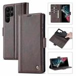 For Samsung Galaxy S23 Ultra 5G LC.IMEEKE PU + TPU Skin-friendly Feeling Leather Phone Case(Coffee)