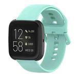 23mm Color Buckle Silicone Wrist Strap Watch Band for Fitbit Versa 2 / Versa / Versa Lite / Blaze, Size: S(Green)