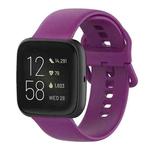 23mm Color Buckle Silicone Wrist Strap Watch Band for Fitbit Versa 2 / Versa / Versa Lite / Blaze, Size: L(Purple)