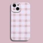 For iPhone 14 Film Printing Ultra-thin All Inclusive PC Phone Case(Pink Plaid)