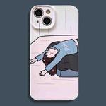 For iPhone 14 Film Printing Ultra-thin All Inclusive PC Phone Case(Lazy Girl 2)