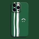 For iPhone 14 Pro Film Printing Ultra-thin All Inclusive PC Phone Case(Green Smiley)