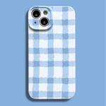 For iPhone 13 Film Printing Ultra-thin All Inclusive PC Phone Case(Blue Plaid)